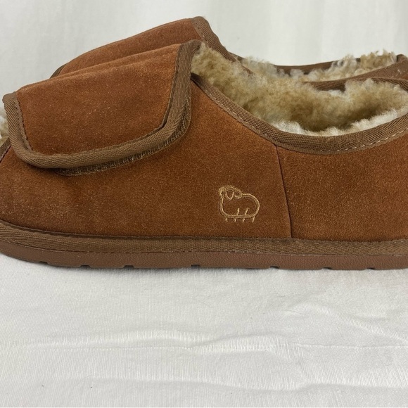 LAMO MEN’S SUEDE MERINO WOOL WRAP SLIPPER SIZE XL (11-12) - Picture 2 of 13